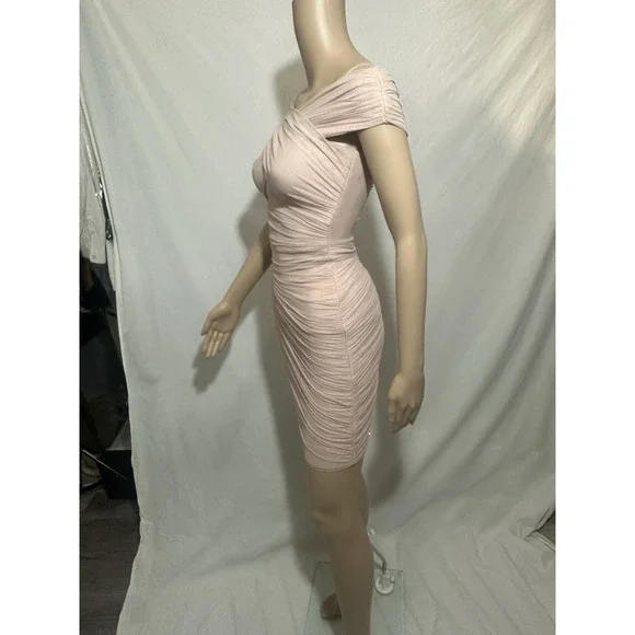 Herve Leger Off-The-Shoulder Ruched Mini Dress Bodycon Designer - Picture 7 of 16